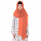 MyBatua Long Hijab in Breathable Soft Georgette large Head Wrap, Wholesale Price, 1pc Scarf HJ-020 (50x180 cm, Coral)