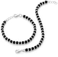 DHRUVS COLLECTION 925 Pure Silver Black Beads Crystal Nazariya Bracelet for Baby Boys & Girls | First Rakshabandhan Gift for Newborn, Infant (Length - 4.5 Inch, Suitable for 6 Months to 18 Months)