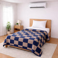 Bhoomi Impex Single Bed Dohar Navy Beige Check | Lightweight Summer Quilt | Soft Microfiber AC Blanket | Breathable All Season Comforter | Skin Friendly Bed Cover Kafalo