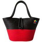 DYARCHY Cotton Rope Woven Tote Bag, Large (MULTI) ZIPPER BAG (COLOR 30)