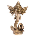 ARTVARKO Brass Trunk Ganesha Big Ear Ganesh Idol for Home Decor Office Desk Diwali Gift Pooja House Entrance Good Luck 12 Cm.
