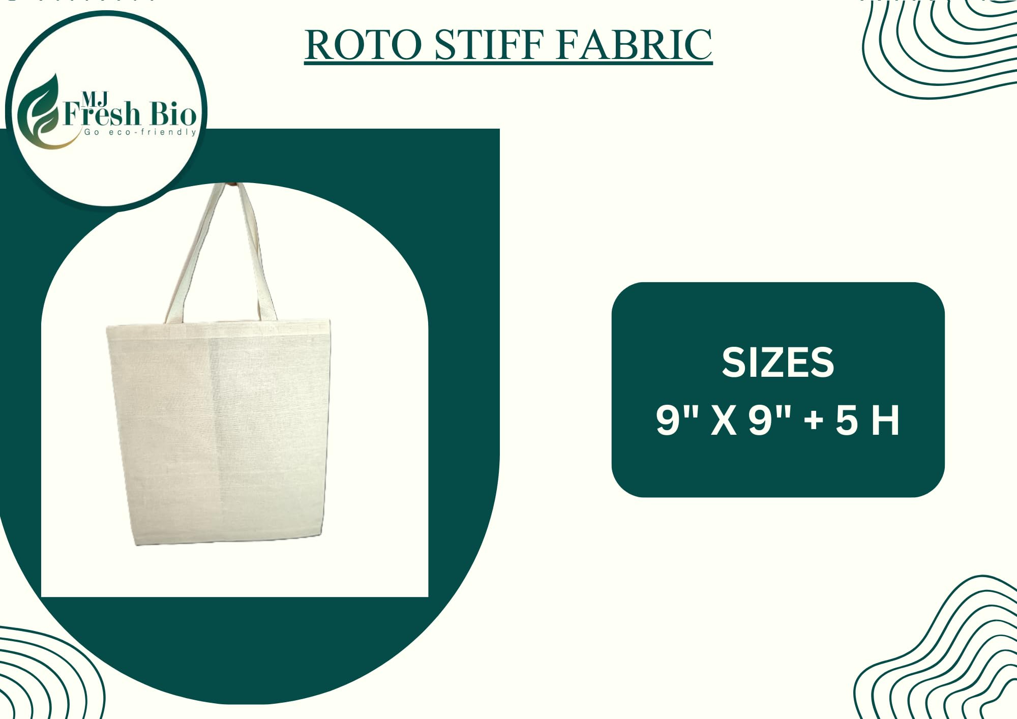 Fresh Bio Cotton Tote Bag | Reusable Shopping Tote for Grocery, Travel | Lightweight & Stylish | Cake Bag | Eco-Friendly, Durable & Spacious (20, Stiff Cotton - 11 X 11 + 8)