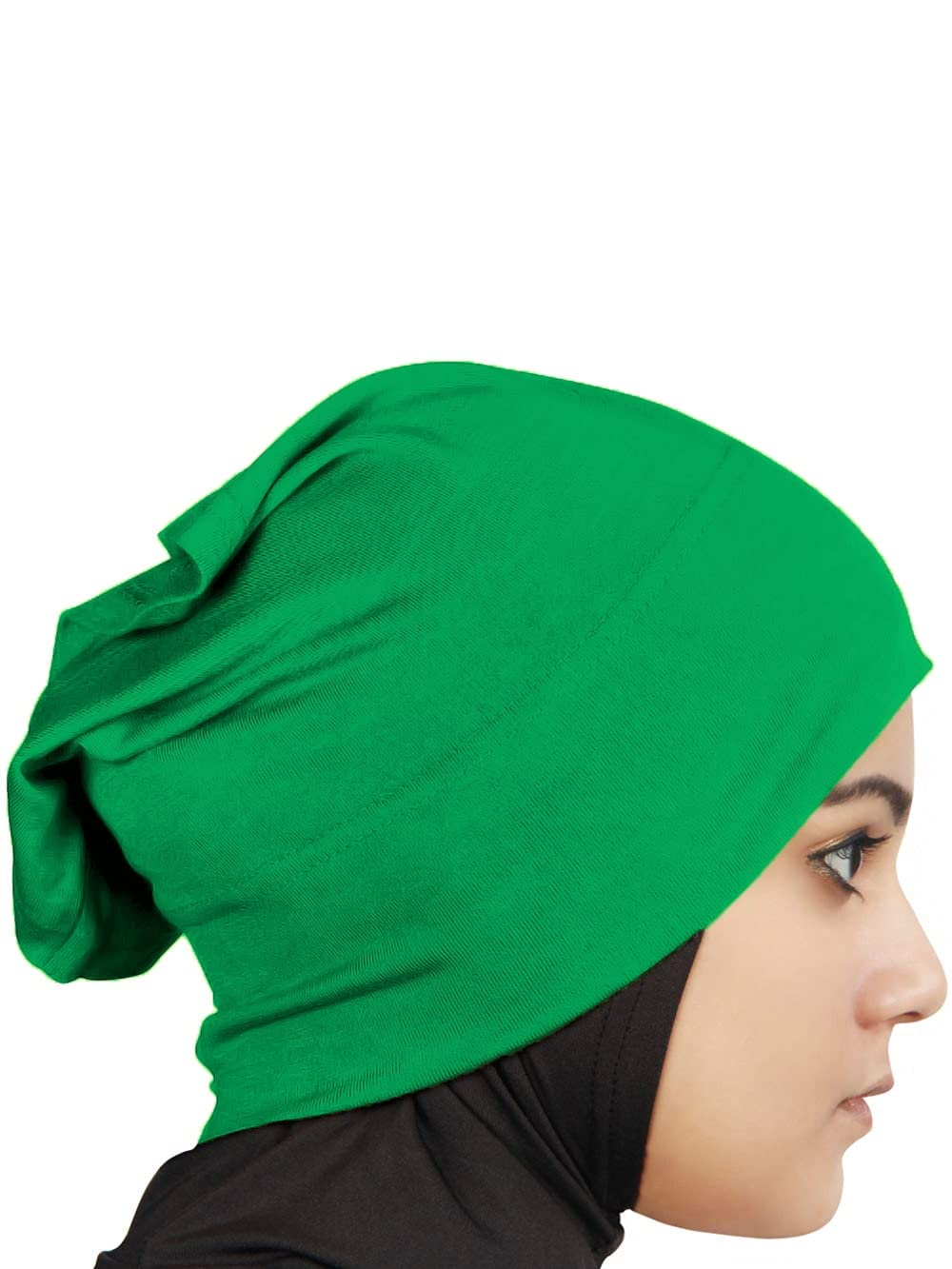 MyBatua Women's 2-Piece Al-Amira Hijab with Under Scarf/Cap/Bonnet in Soft Viscose Jersey, Ready to Wear HJ-129 (Emerald)
