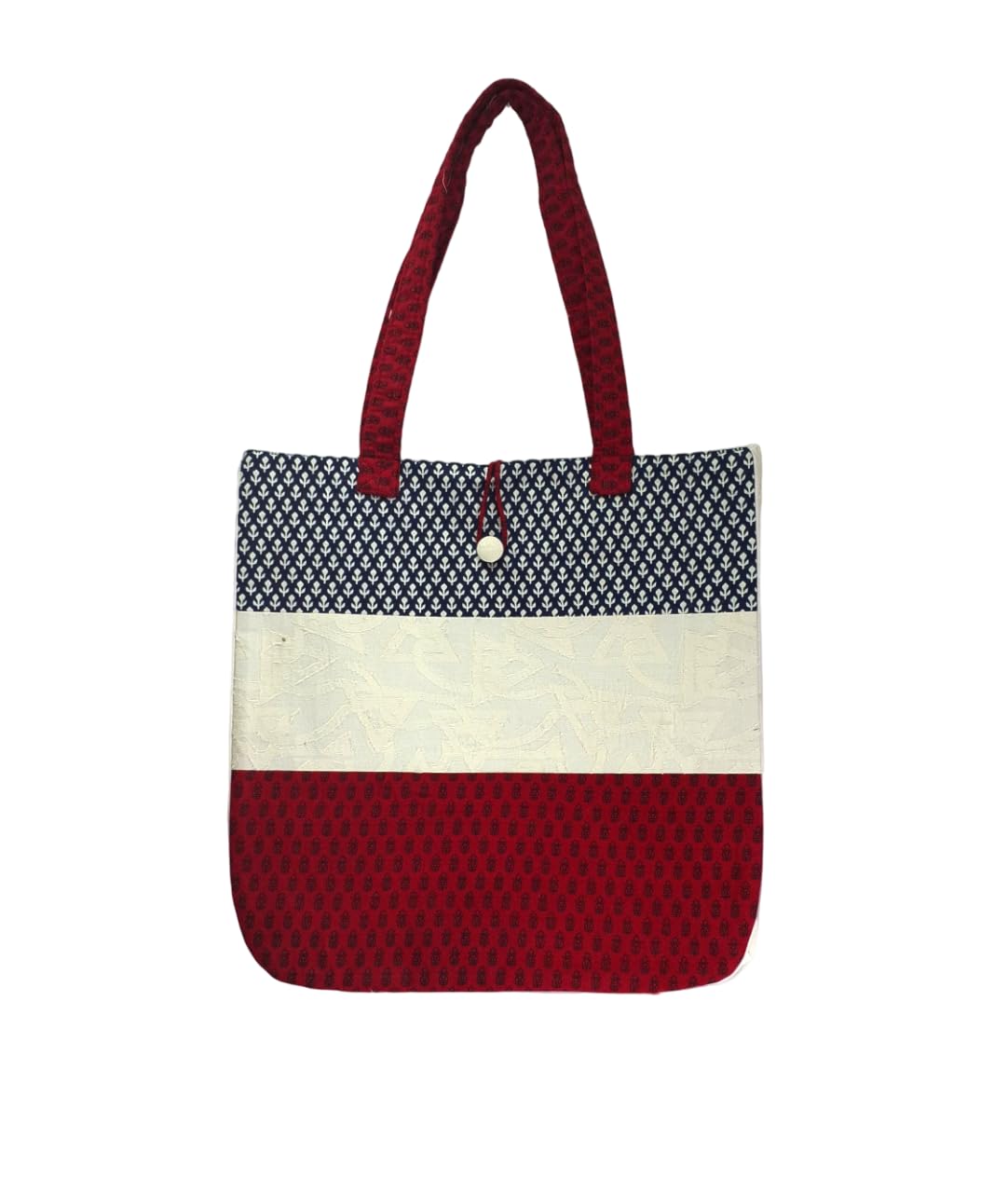 Shop Karishma Women's Reusable Shopping/Grocery Classic Tote Bag With Pocket Shoulder Cotton Handbag Travel Bag Multi-Purpose (Blue Red)