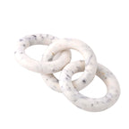 SAUDEEP INDIA Elegant 3-Link Marble Circle White Chain Link Knot- Modern Coffee Table Decor Items- Bookshelf Home Decor, Table Decorations for Living Room or Office(10x4.5 in)