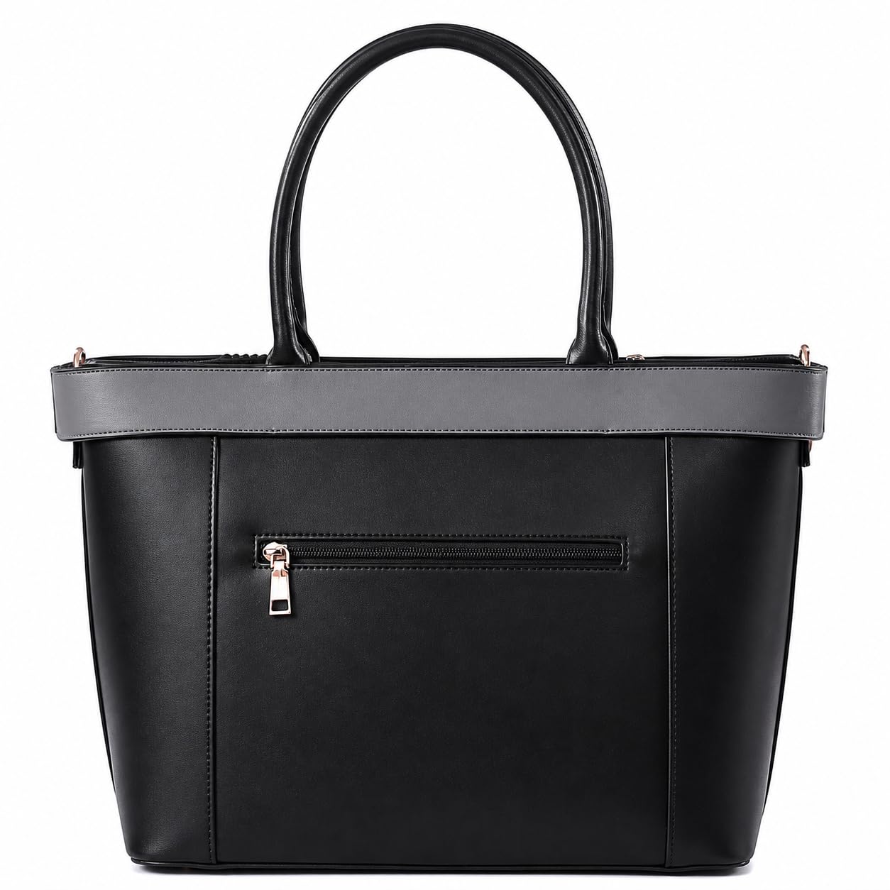 SMAARA Stylish Tote Bag for Women | Office Laptop Bag for Women | Premium Faux Leather Handbag | Large Shoulder Tote Purse Fits 16 Inch Laptop for Work Travel & Daily Use | Onyx Aura(Black)