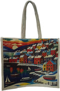 AU AMAR URAAN Eco-Friendly Canvas Tote Bag (Natural White) – Reusable Cotton Shopping Bag with Assorted Screen Printed Designs (Print May Vary) (14 x 16 x 4 Inches)