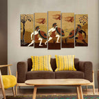 VIBECRAFTS Ancient Greece Premium Wall Painting of Five Pieces For Home|Office|Living Room|Gift (PTVC5Pcs2_6625)