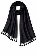 ZEN APPAREL Soft Viscose Fabric Jacquard Scarf, Stole, Shawl (Black)