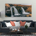 VIBECRAFTS Canvas Paintings for Living Room Drawing Room Panoramic Canvas Wall Painting of Amazing Waterfall in Iceland for Home|Office|Gift(PTVCH_2364NV)