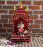Kamdhenu Art and Craft Wooden Temple/Home Temple/Pooja Mandir/Pooja Mandap/Temple for Home, 9.06 Inch