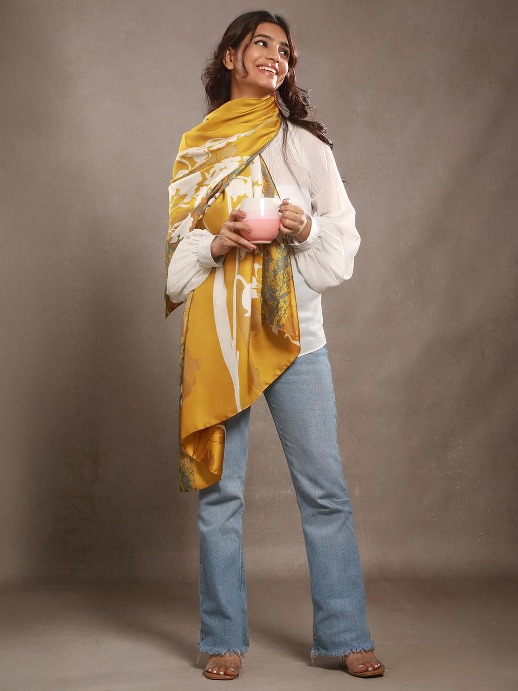 CrossKulture Two Toned Silken Satin Feel | Stylish, Soft & Lightweight Stole | Satin Feel Neck, Hair and Head Scarf For Women