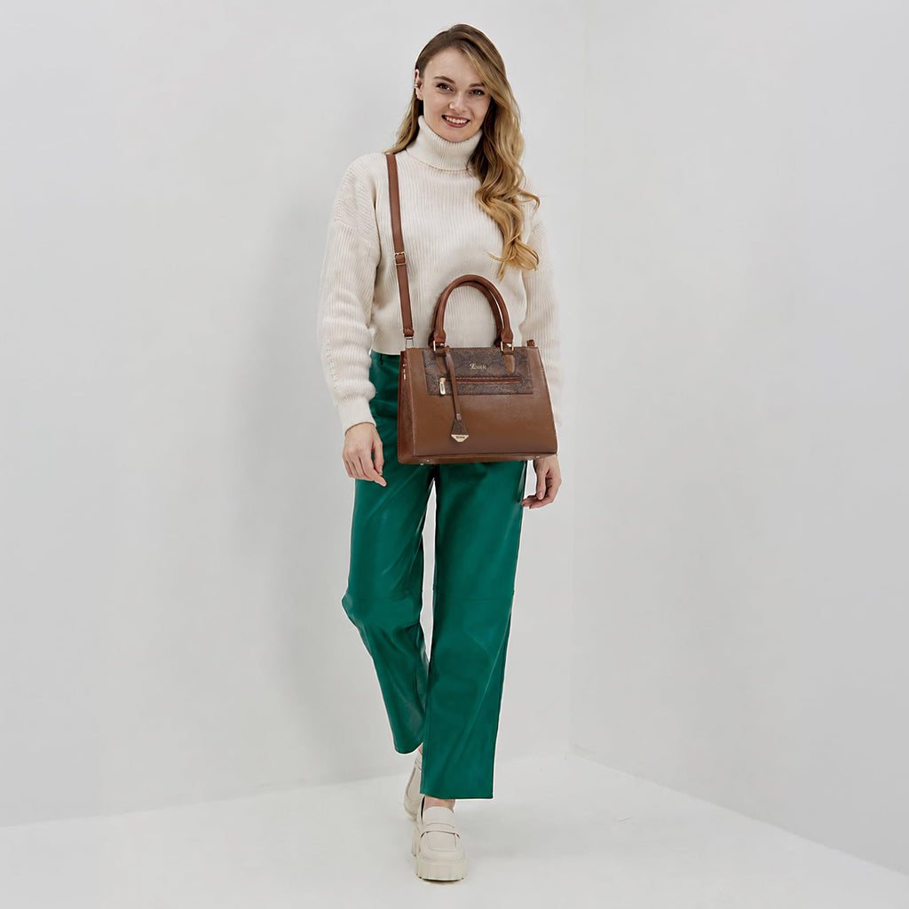 EXOTIC Urban Grace Handbag with Snake Print Panel