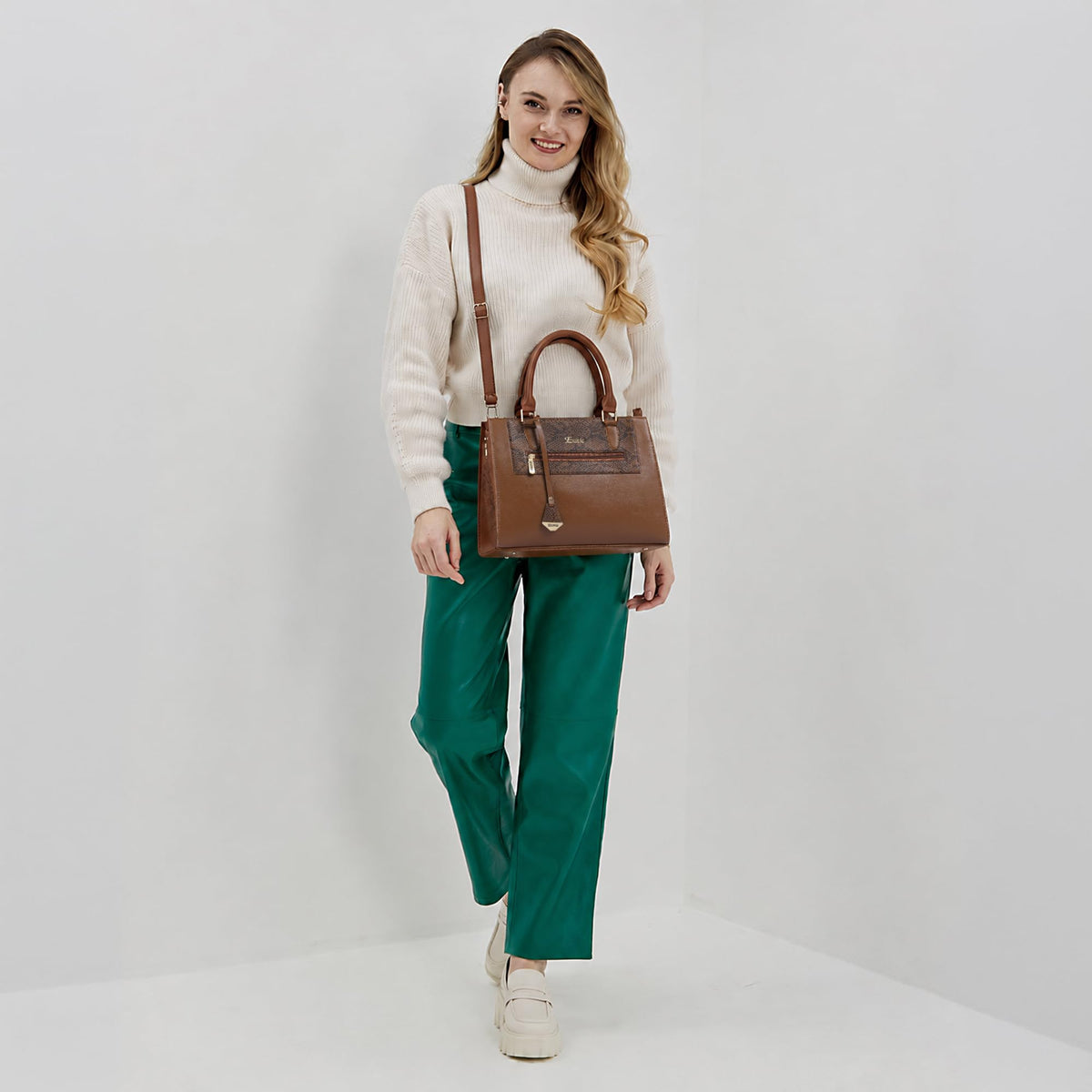EXOTIC Urban Grace Handbag with Snake Print Panel