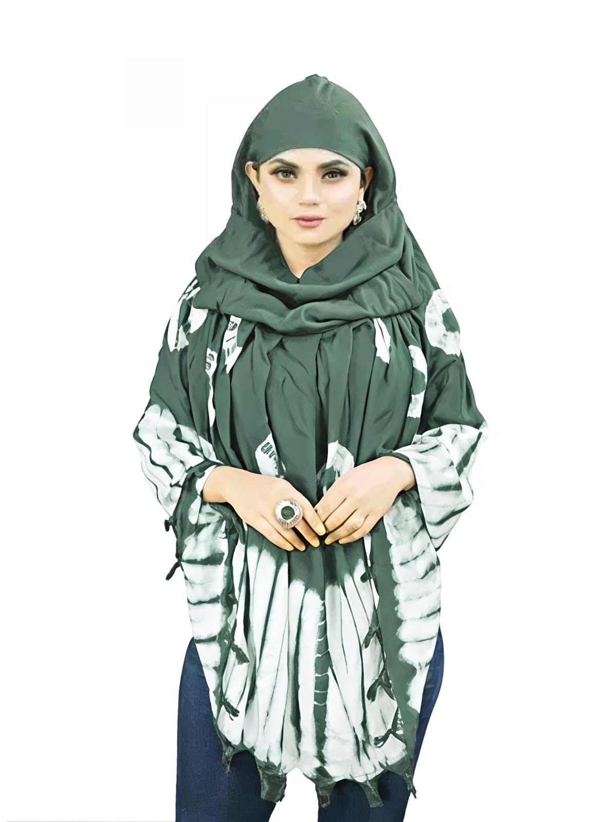 Krevaa Stylish Printed Pattern Fancy Scarf With Sun Protection Cover Face Cotton Mask for Women's and Girls.Tie-Dye Scarf for Women, Maroon and White, Hijab Style (PISTA)