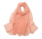IBA ISBA COLLECTIONS Women's Crinkle Cotton Scarf, Stoles, Hijab (80 x 190 Cms) (Peach Cobler)