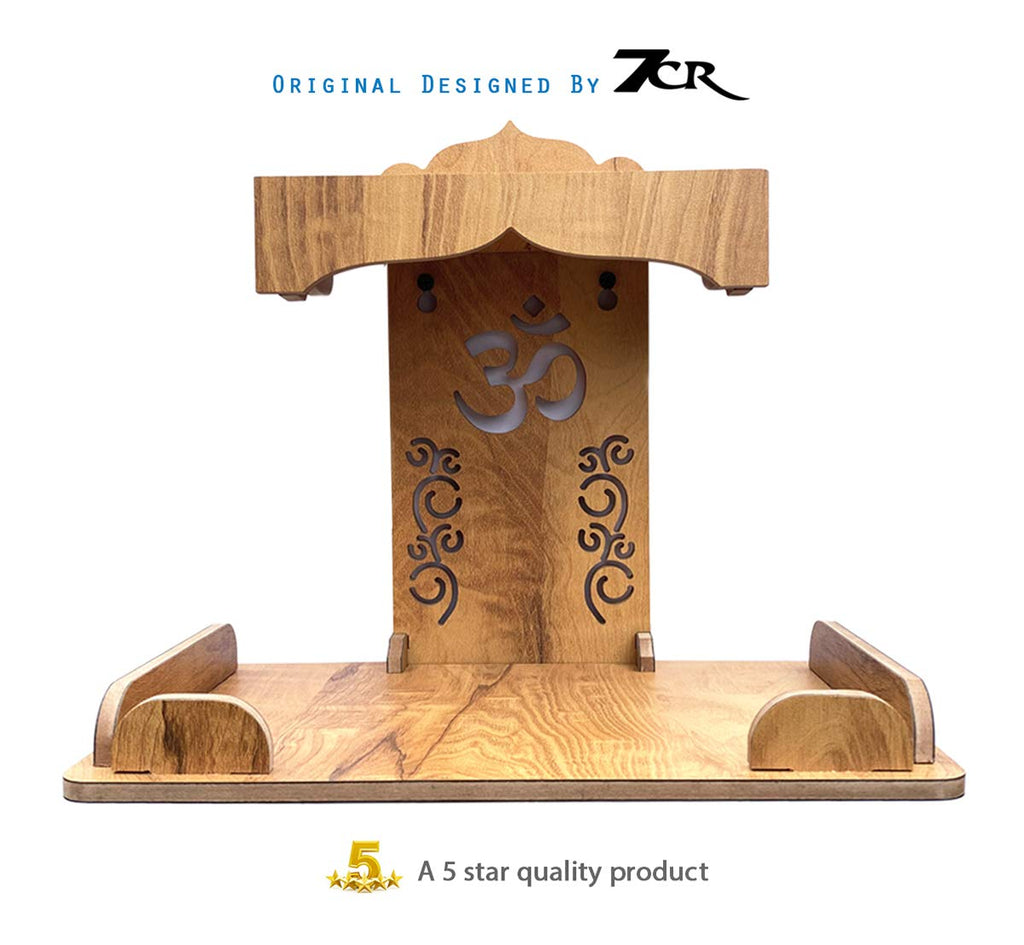 7CR Wood Temple (Beige_25.5 x 30.5 x 19 cm)