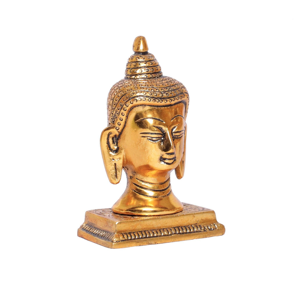KridayKraft Lord Gautam Buddha Metal Statue Beautiful Gold Antique Finishing Meditation Buddha Murti Religious Idol for Home Office Decoration & Pooja Gifting Purpose Sculpture...