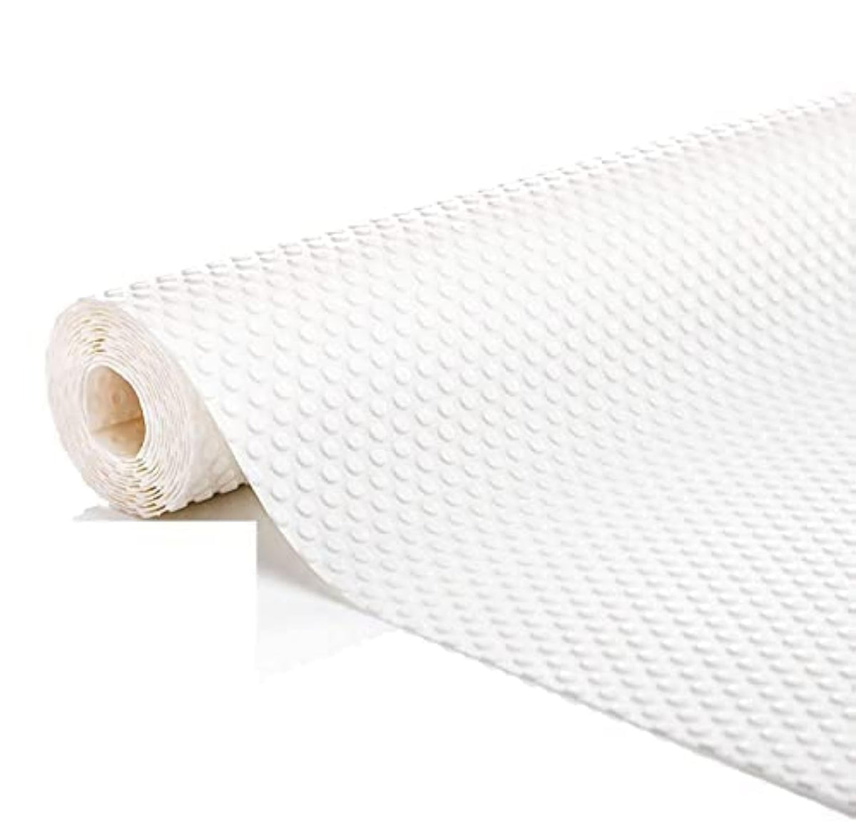 ElastPro Food Grade Washable Anti Slip Mat/Sheet for Fridge, Shelf Liner, Table, Kitchen Drawer mat (Round Dot FrostyWhite, 5 Meter) Kafalo