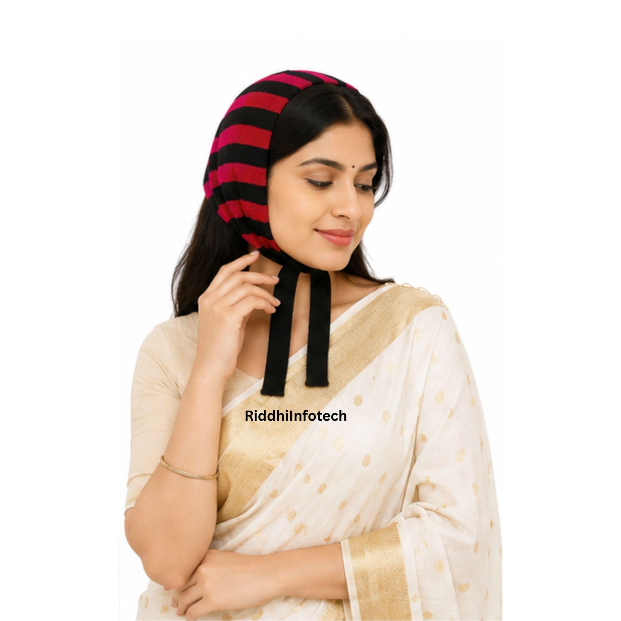 RiddhiInfotech Striped Design Women’s Maternity Muffler | Soft Woolen Knitted Winter Scarf for Women | Warm Neck Wrap & Stylish Ladies Winter Muffler | 1Pc