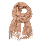 ELBME Womens Long Large Soft Silky Pashmina Shawl Wrap Scarf in Solid Colors Khaki | 1