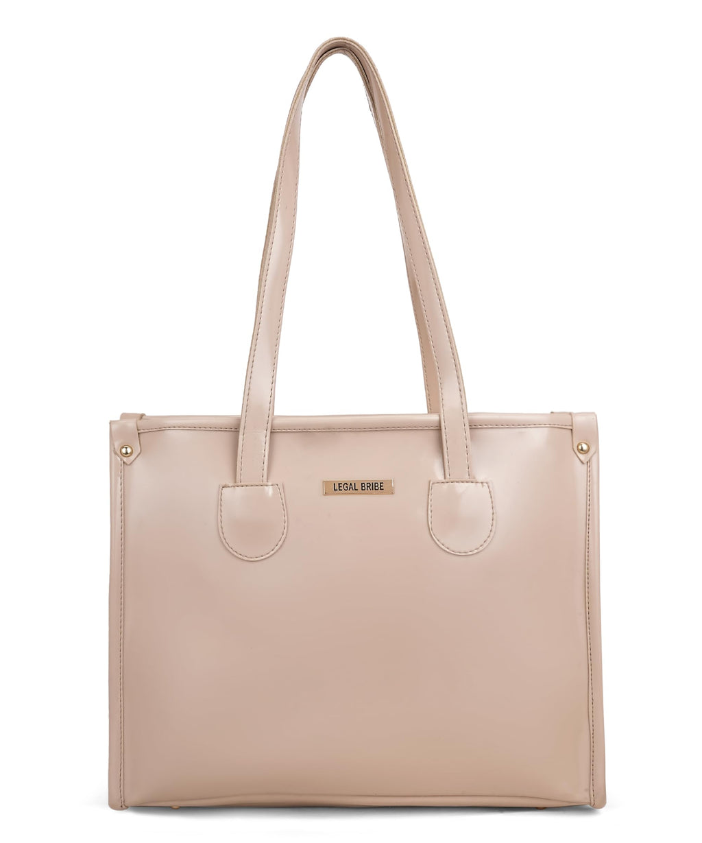 LEGAL BRIBE Textured Tote bag (Glossy Beige)