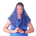 Devino Ora Elegant Blue Lace Triangle Scarf/Shawl, Blue Diamond, 1