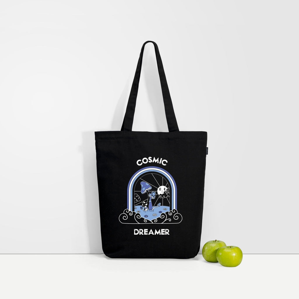 Eco Right Canvas Tote Bags for Women with Zip, College Bag for Girls, 100% Organic Cotton Tote Bag for Shopping, Travel & beach bags for women (Cosmic Dreamer)