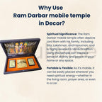 Soulwise Ram Darbar Pocket Temple Box with Charan Paduka & Ramayan Chaupai | Gold Plated Pooja Gift for Home, Office & Car (8 x 5 Inch) | Auspicious New Year & Religious Gift – Brown
