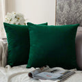 Khooti Velvet Cushion Cover, 22x22 Inch | Army Green | Pack of 3 | Solid Plain Soft & Smooth, Decorative Cushion Covers for Living Room, Bedroom, Couches, Chairs, Sofas, Beds & Home Decor