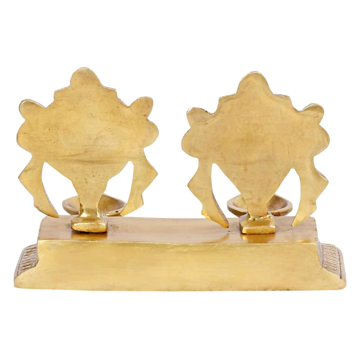 Svarup Inch4.25 Inch Brass Shankh Chakra Diya: Gold Color Color
