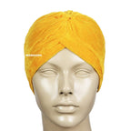 BISMAADH Velvet Soft Pleated Pre Tied Knot Readymade Turban/Pagri Head Wraps for Men & Women