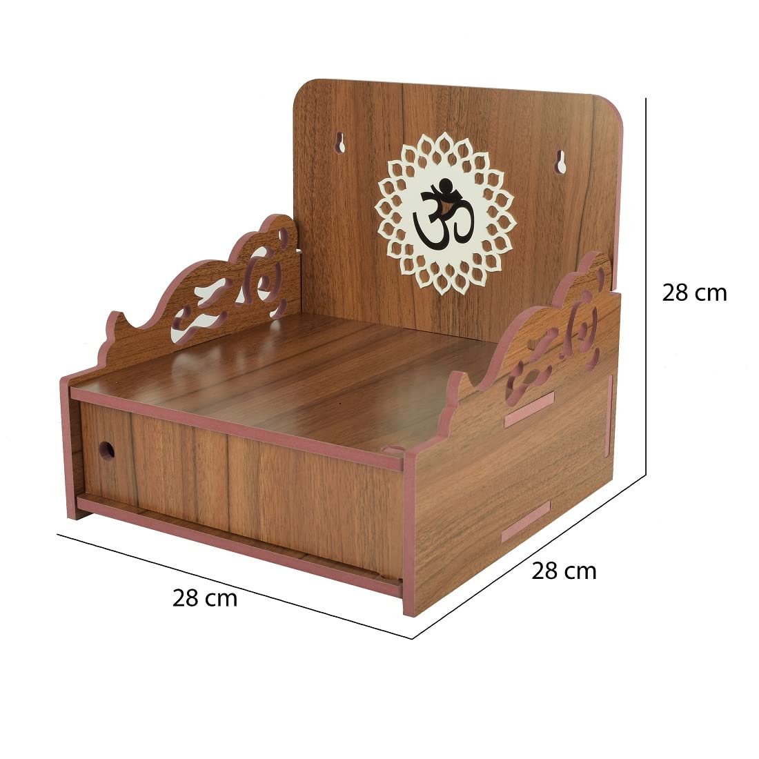 Lakhaji Christian Wooden Wall Hanging Temple for Home and Shop,Office and Home showpiece Temple (Brown-5)