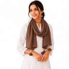 Women’s Chiffon Scarf Soft Lightweight Premium Stoles for Girls & Women | Stylish Modest Wear Dupatta for Daily & Party Use (Light_Brown)