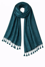 ZEN APPAREL Soft Viscose Fabric Jacquard Scarf, Stole, Shawl (Bottle Green)