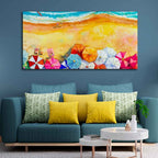 VIBECRAFTS Canvas Paintings for Living Room Drawing Room Seascape Top View Premium Canvas Watercolor Wall Painting for Home|Office|Gift(PTVCH_2357)