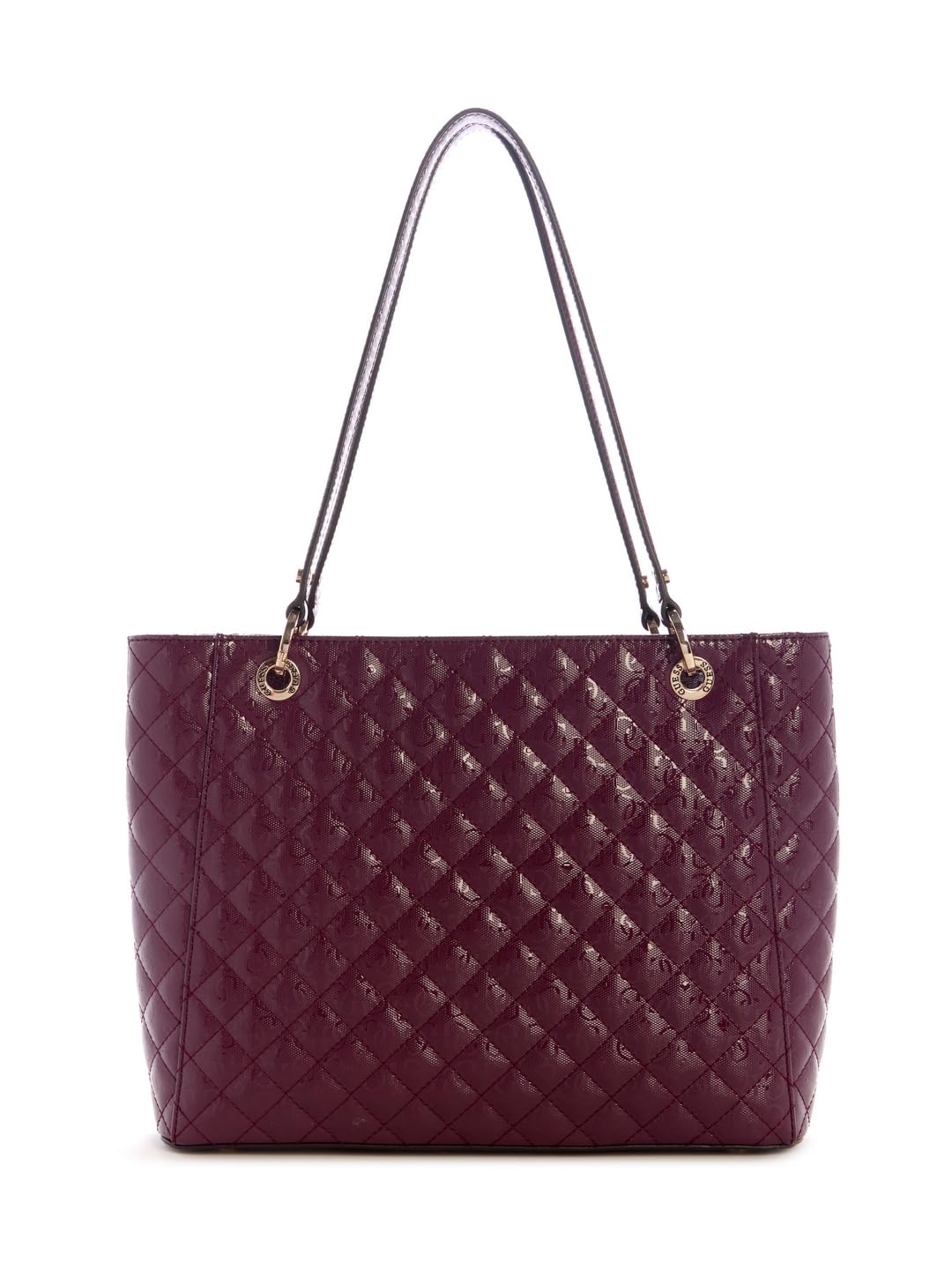 GUESS Wine Quilted Idra Noel Tote Bag