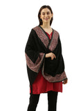 Pashmoda Women’s 100% Pure Wool Nalki Embroidered Stole, Shawl and Wrap, Woolmark Certified, Sustainable and Natural Fabric (Size 28x80)