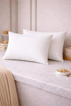 THE HOME STYLE Solid Cotton Feel Pillow Covers (18 x 28 inches, Set of 2 Pcs) | 300 TC | Super Soft & Smooth (PureCloud White)