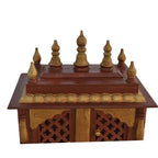 Jodhpur Handicrafts Wood Temple with Light (Multi_11.8 Inch X 17.7 Inch X 23.6 Inch)