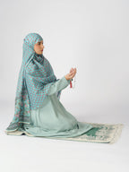 ANAApparels ANA Khansa Blue Green Floral Dupatta | 92 x 42 Inches – Premium Mulmul Cotton | Lace Border | Lightweight, Soft & Breathable