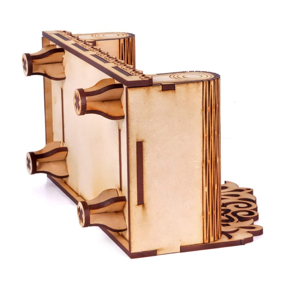 kriyanta Wooden Small Temple for Home Puja Mandir Wall Hanging and Table Top Home Mandir Temple Home Decor Beautiful Wooden Temple. (23 Hindolo WR 1628)
