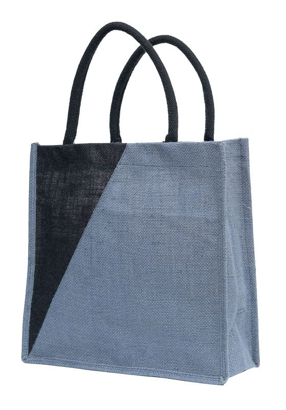 JUTEKA Multicolor jute bag for Lunch, Office, Grocery, Shopping with padded cotton handles