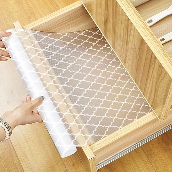ElastPro (45 cm X 1.5 m) Printed Shelf Liners for Kitchen Shelves, Drawer Mat, Shelf Liner, Fridge Mats, Kitchen Cabinet Drawer Mat Liner Sheets (Dot Lantern Print) Kafalo