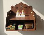 Bindian Wooden Pooja Mandir for Home Wall Mounted | Wooden Table Top God Temple | Pooja Stand for Home | Puja Mandir | Puja Unit for House | Temple for Office (Temple 1)