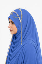 AL NOOR HIJAB Women's Pearl Chain Stone Hijab Scarf WIth Chiffon Dupatta
