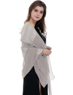 Shawls and Wraps for Evening Dresses Wedding Shiny Scarf Light Gray