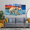 VIBECRAFTS Polar Bears Wall Painting of Five Pieces For Home|Office|Living Room|Gift (PTVC5Pcs2_6626)