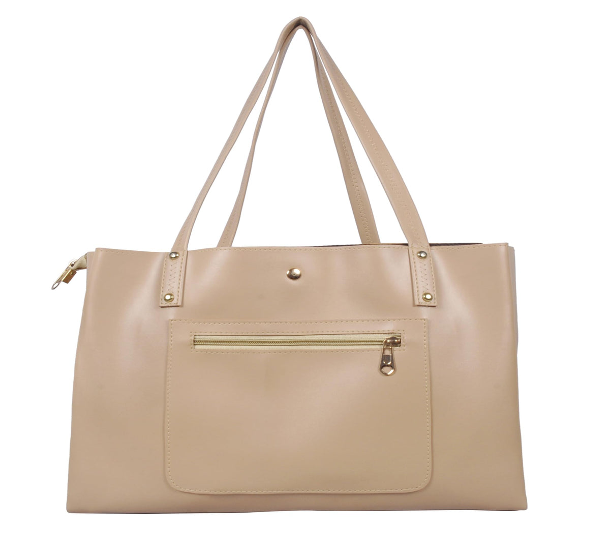 Zutiva tote bag for women office use – Large Capacity Laptop Purse for Work, Professional Shoulder Handbag for Women, Stylish PU-Leather Tote for Office, Travel & Daily Use (Beige)