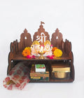 Bindian Wooden Pooja Mandir for Home Wall Mounted | Wooden Table Top God Temple | Pooja Stand for Home | Puja Mandir | Puja Unit for House | Temple for Office (Temple 6)